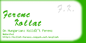 ferenc kollat business card